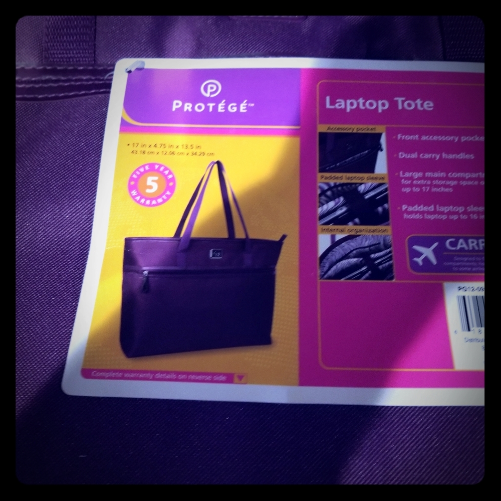 - Purple Protege Laptop Tote Bag